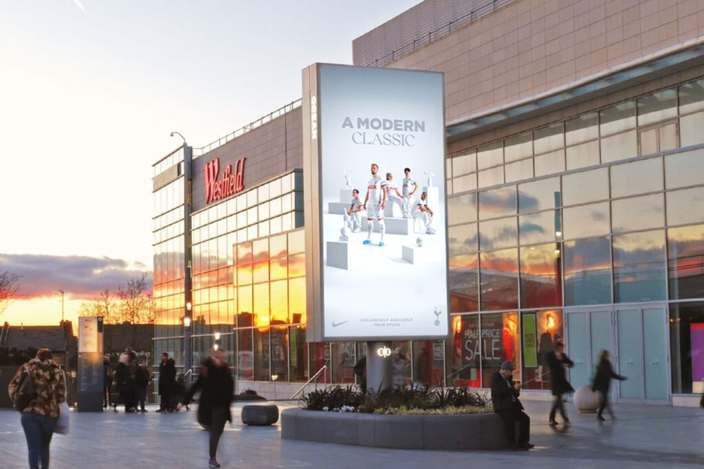 OOH billboard mock up of Tottenham Hotspurs home kit campaign