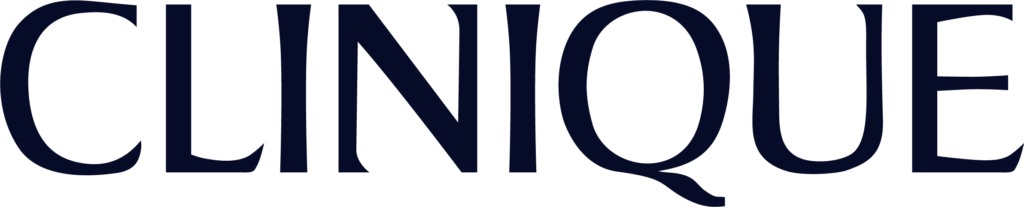 Clinique logo in navy