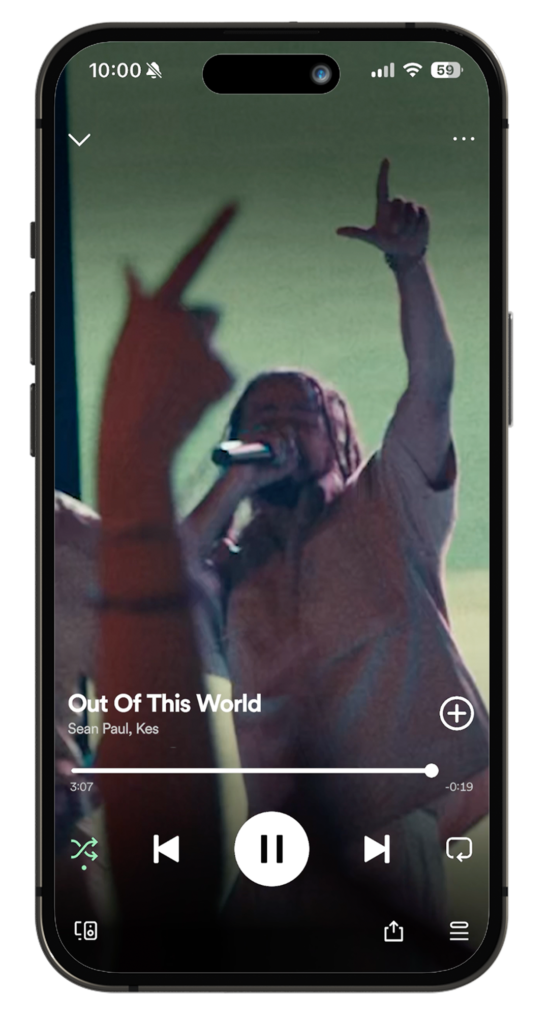 Out Of This World by Sean Paul and Kes Spotify song screenshot